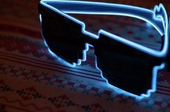 LED Neon Party Glasses Light Up Glow Sunglasses Battery Operated Club Festival