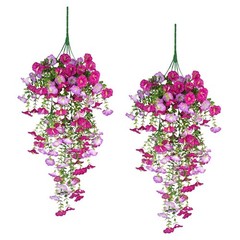 Silk Artificial Hanging Flower Vines Plant for Front Door Yard Decoration