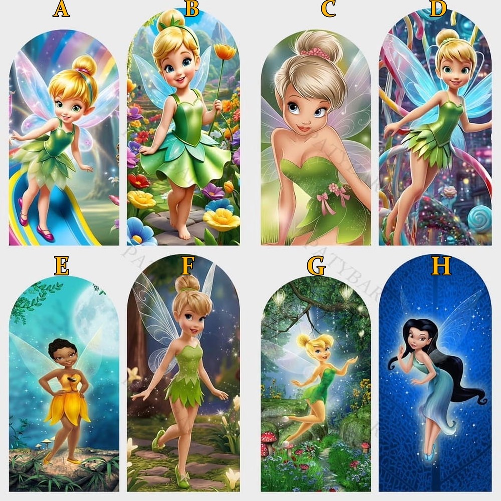Tinker-Bell Arch Backdrop Cover Birthday Party Background Decorations Studio