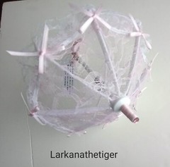 NEW 7″ Hand Decorated Parasol Umbrella Baby Shower Decoration in Blue or Pink