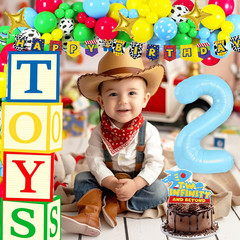 Two Infinity and beyond Birthday Decorations, 2Nd Birthday Decorations for Boy,