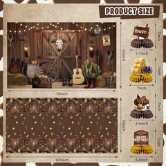 Western Party Decorations, 126 Pcs Wild West Cowboy Rodeo Bday Party Decor Su…