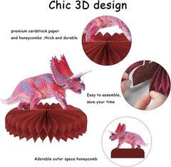 10 Pcs 3D Dinosaur Honeycomb Centerpieces – Perfect for Birthday & Baby Showers