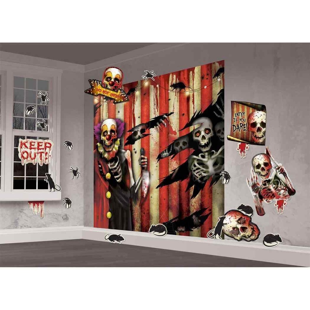 Creepy Carnival Circus Haunted Halloween Party Scene Setters Decorating Kit
