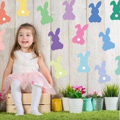 80 PCS Easter Bunny Cutouts 6×3.5 Inch DoubleSided Rabbit Bulletin Board