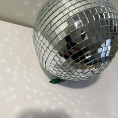 Silver Mirrored Disco Ball Hanging Party Decoration Retro Glass Plastic Check