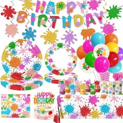 Paint Party Decorations 215Pcs Paint Splatter Party Supplies Art Party Decora…