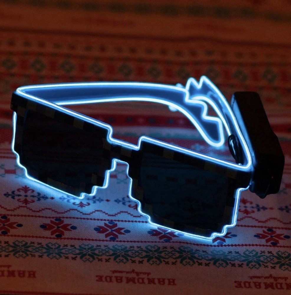 LED Neon Party Glasses Light Up Glow Sunglasses Battery Operated Club Festival