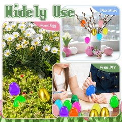 100 Pcs 2.4″ Fillable Easter Eggs,Bulk Plastic Hinged Empty Eggs,Bright Color…