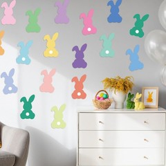 80 PCS Easter Bunny Cutouts 6×3.5 Inch DoubleSided Rabbit Bulletin Board