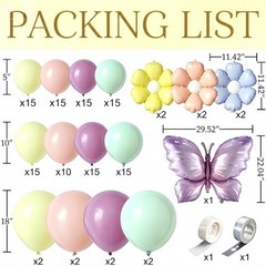 Wildflower Balloon Arch Kit with Pastel Floral Flower Butterfly Balloons
