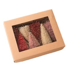 Bethany Lowe Red an Pink White Mini Bottle Brush Trees (Set/7)
