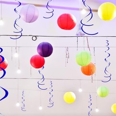 30 PCS Blue Hanging Swirls Party Decorations Ceiling Foil Decor Birthday