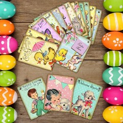 Racenaf Vintage Easter Banner – 17pcs Pennant Decorations, Pastel, Multicolor