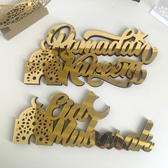 Ramadan Mubarak Acrylic Ornament Eid Mubarak Ramadan Kareem Decoration JQ