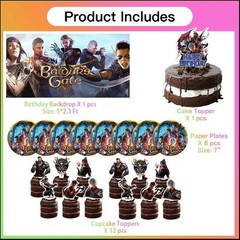 Baldur’s Gate Birthday Decoration Kit, 22 pieces, New – Free Shipping!