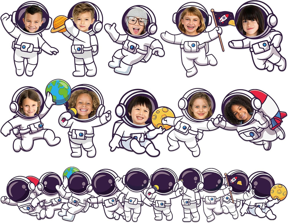 80Pcs Outer Space Cutouts Back to School Decorations Bulletin Board Astronaut Pa