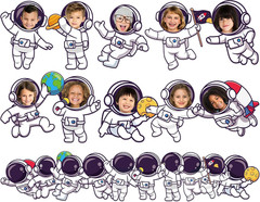 80Pcs Outer Space Cutouts Back to School Decorations Bulletin Board Astronaut Pa