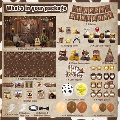 Western Party Decorations, 126 Pcs Wild West Cowboy Rodeo Bday Party Decor Su…