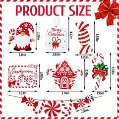 12 Pcs Christmas Tiered Tray Decor Wooden Signs for Home Room Table Fireplace