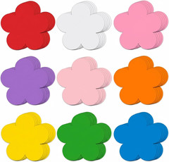 72 Pcs 5.5 Inch Large Paper Flower Cutouts, 9-Color Assorted Spring Summer Flowe