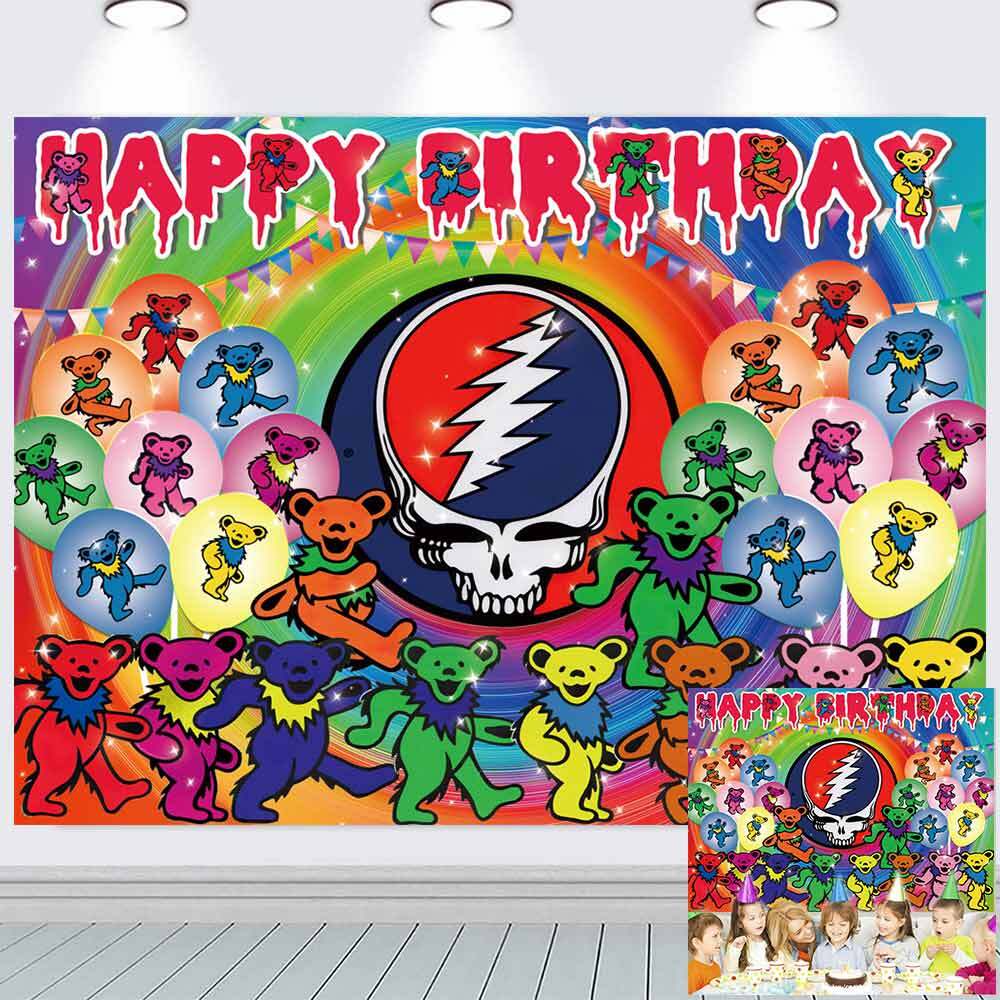 Grateful Dead Party Supplies Birthday Decorations Backdrop Banner Vinyl 7x5ft