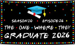 , The One Where They Graduate Backdrop 2026 – XtraLarge, 72×44 Inch | Graduation