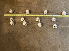 HANGING STRINGS OF SKULLS Halloween Party Decoration, Foam Skulls on Ropes.