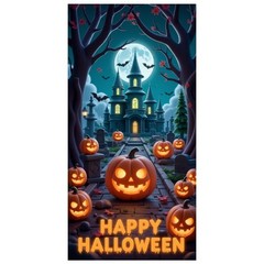 Halloween Door Decorations Horror Moon Night Dead Tree Scary Cemetery Pumpkins D