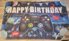 Gaming Birthday Banner For Gamers 72” X 42” Durable Tear Resistant Polyester