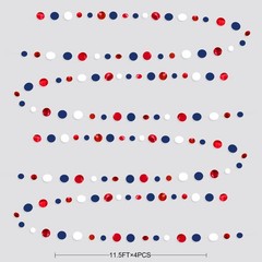 46 Ft Navy Blue Red White Circle Dots Garlands Royal 46 feet,