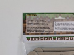 Mojang Minecraft Happy Birthday Banner Party Decorations Card Board