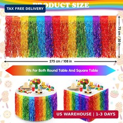 OHOME Cinco De Mayo Decorations – 2 Pack Table Skirts for Fiesta Party Decoratio