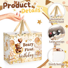 Beary First Birthday Decorations for Boys Girls Beary 1St Birthday Gift Bags wit