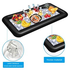 Inflatable Ice Serving Bar Pool Party Buffet Drink Cooler Floating Ice Tray F…