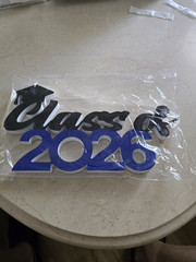 Graduation Class of 2020 Hanging Decoration Party Sign Blue Black White
