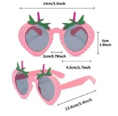 1pc Red Strawberry Sunglasses Cute Fruit Shape For Occasion Party Decorations