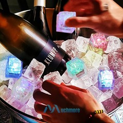 12Pcs Waterproof LED Light Up Ice Cubes for Drinks Colors Flashing Glow in Water