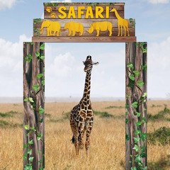 3pcs Jungle Themed Party Door Hanging Banner Wild Animal Decorations Safari A…