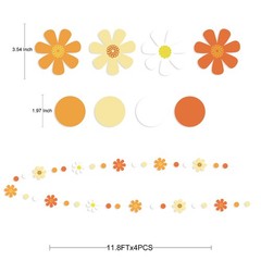 47.2 Ft Groovy Party Decorations Boho Daisy Polka Dot Garland Streamer Ombre …