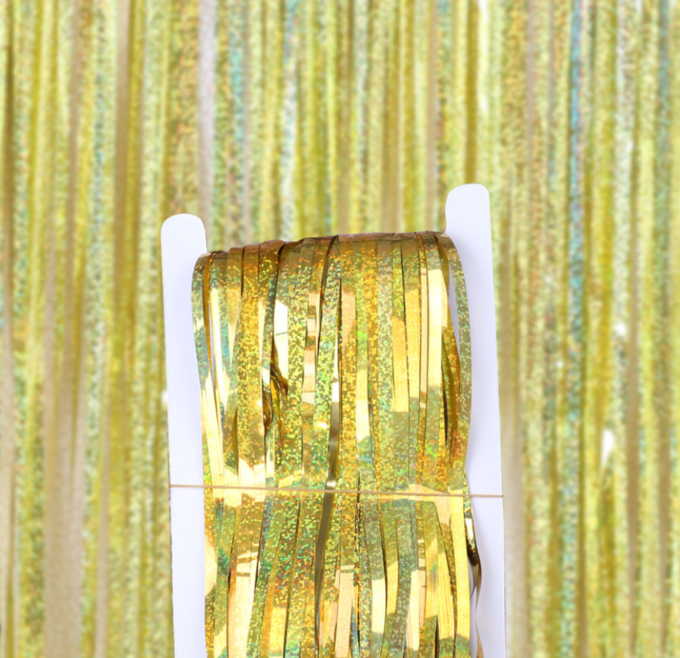 2M LASER Foil Party Decoration Fringe Tinsel Shimmer Curtain Wedding Birthday