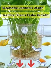 ARREBOL 2 Pack Clear Aquarium Plant Holder Top Hanging Fish Tank Plant Holders F