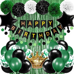 Birthday Decorations for Men Green and Black Party Decorations for Boy Happy Bir