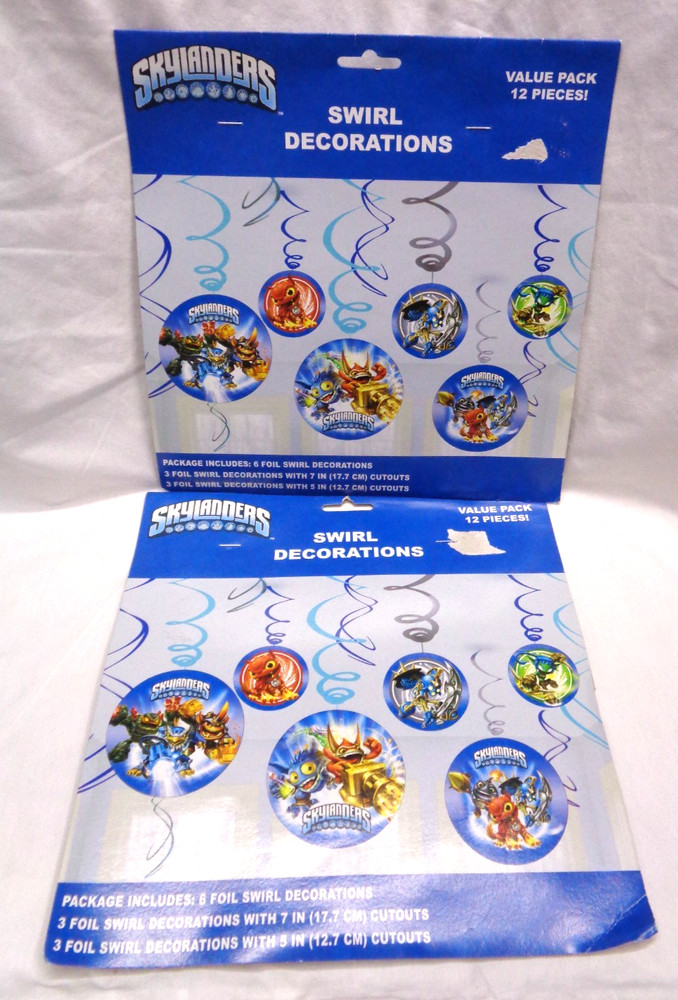 DesignWare 2013 Lot/2 SKYLANDERS Birthday Party SWIRL DECORATIONS 12 pcs