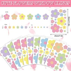 9 Sheets Spring Flowers Window Clings Back to School Colorful Flowers Windows…