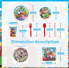 Super Mario 168pcs Party Decorations Set Kids Birthday Balloon Tableware Kit