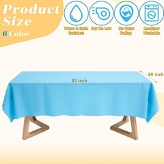 Peryiter 6 Pcs Assorted Color Fabric Rectangle Tablecloth 60 x 83 Inch Stain …