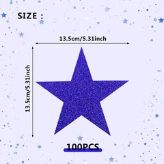100 PCS Glitter Blue Five Star Cutouts Paper Confetti Bulletin Board
