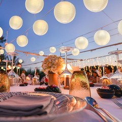 20 Pack 10″ Waterproof White Silk Lanterns for Elegant Outdoor Events