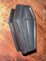 1PC Mini Realistic Coffin Figurine Halloween Crafts Black 1.5”